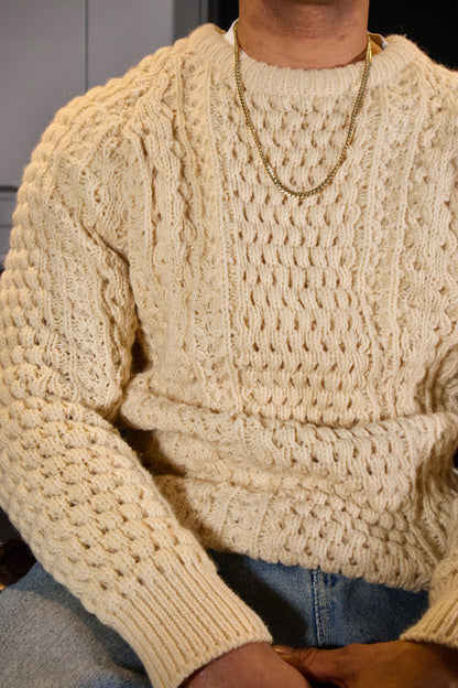 GRAND CHANDAIL EN TRICOT BEIGE