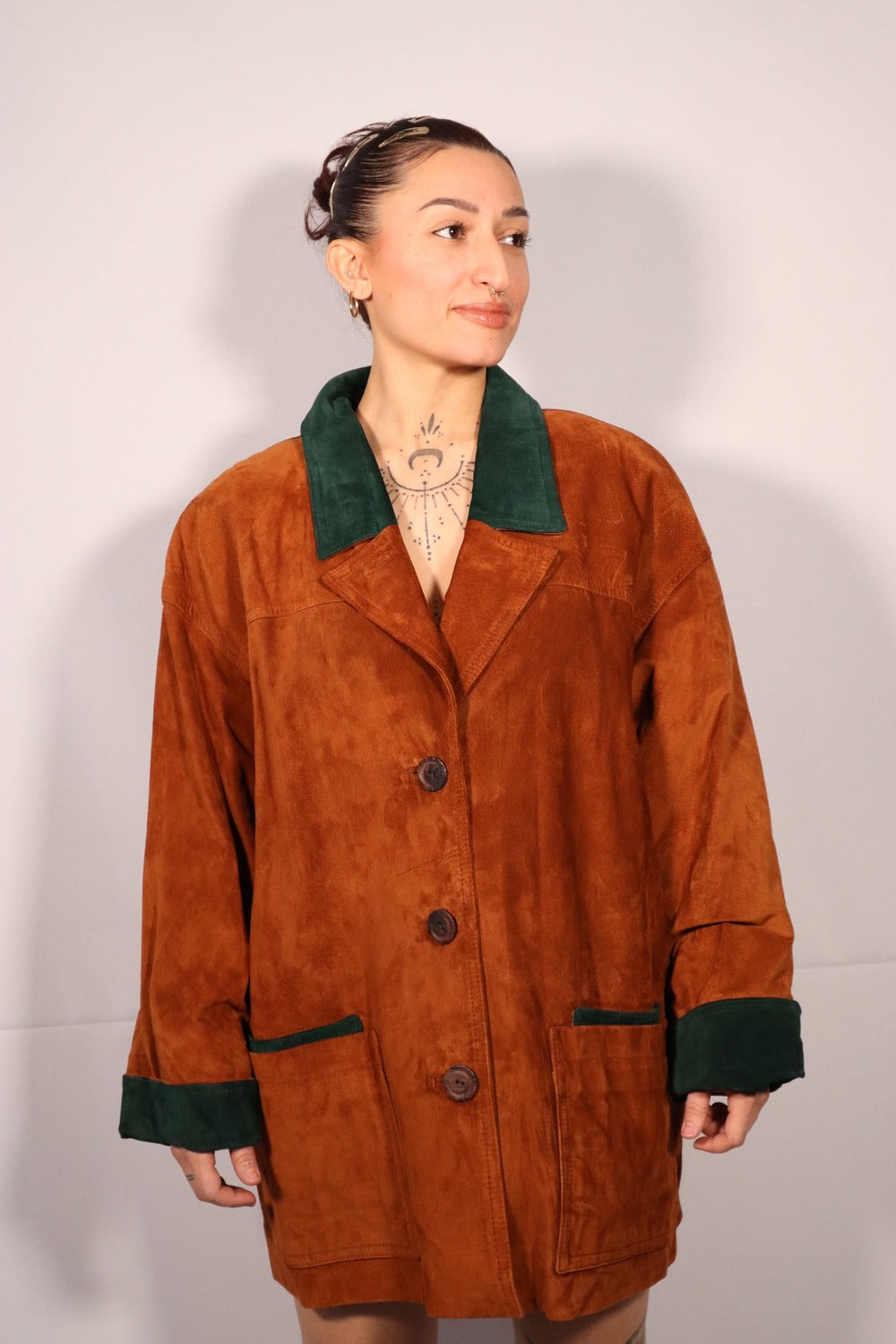 MANTEAU EN SUÈDE BRUN FAUVE
