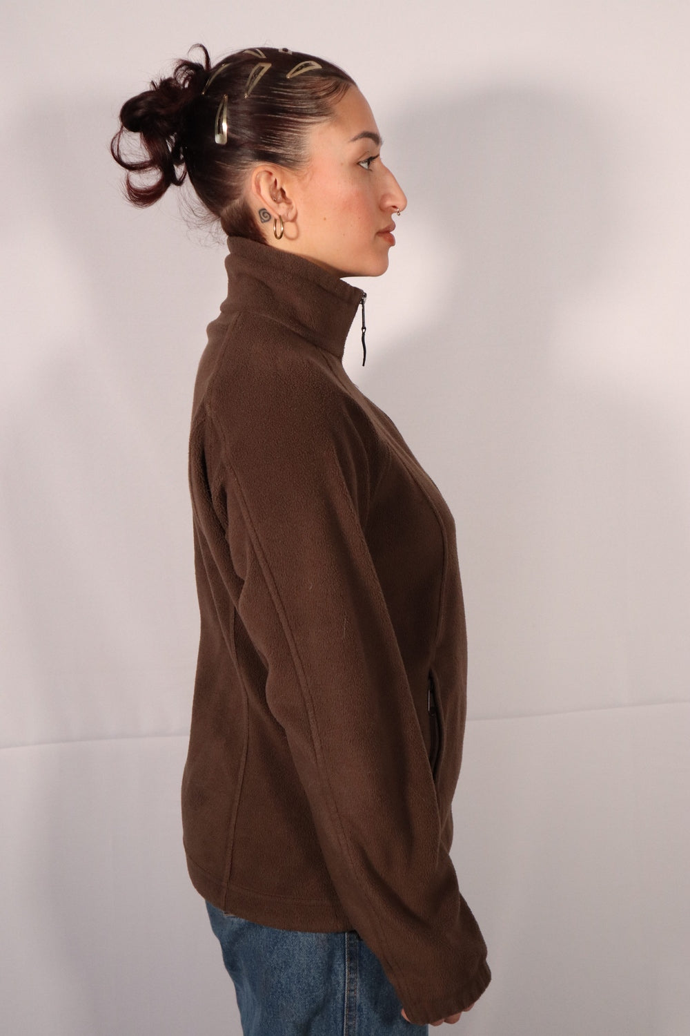 VESTE EN MOLLETON BRUN