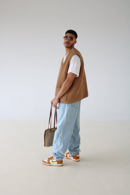 VESTE SANS MANCHES BEIGE