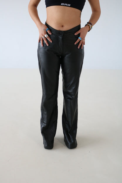 PANTALONS DE CUIR NOIR