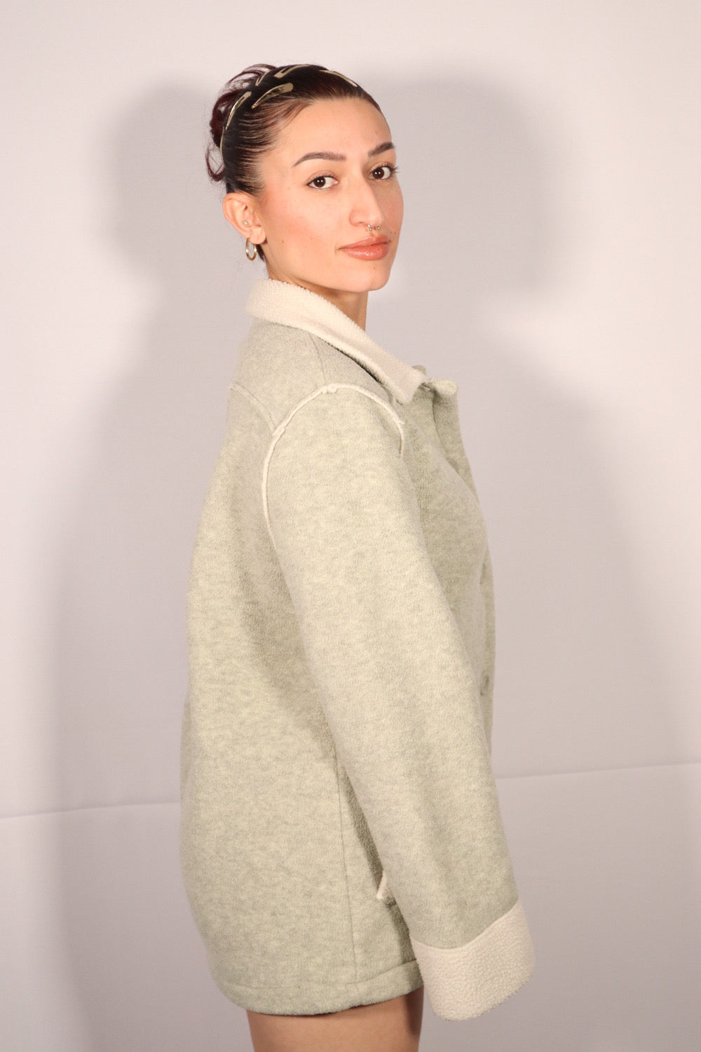 VESTE GRISE EN MOLLETON