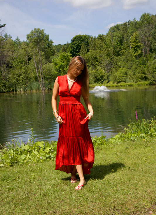 LONGUE ROBE ORANGE BRULÉ