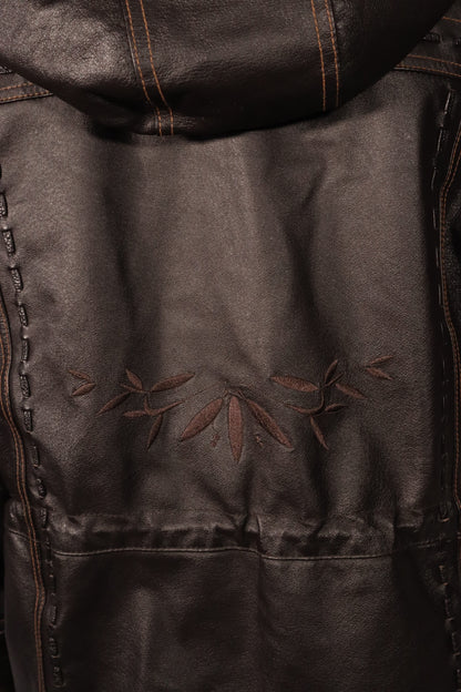 MANTEAU CUIR ET CAPUCHON