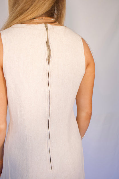 ROBE BEIGE EN TOILE
