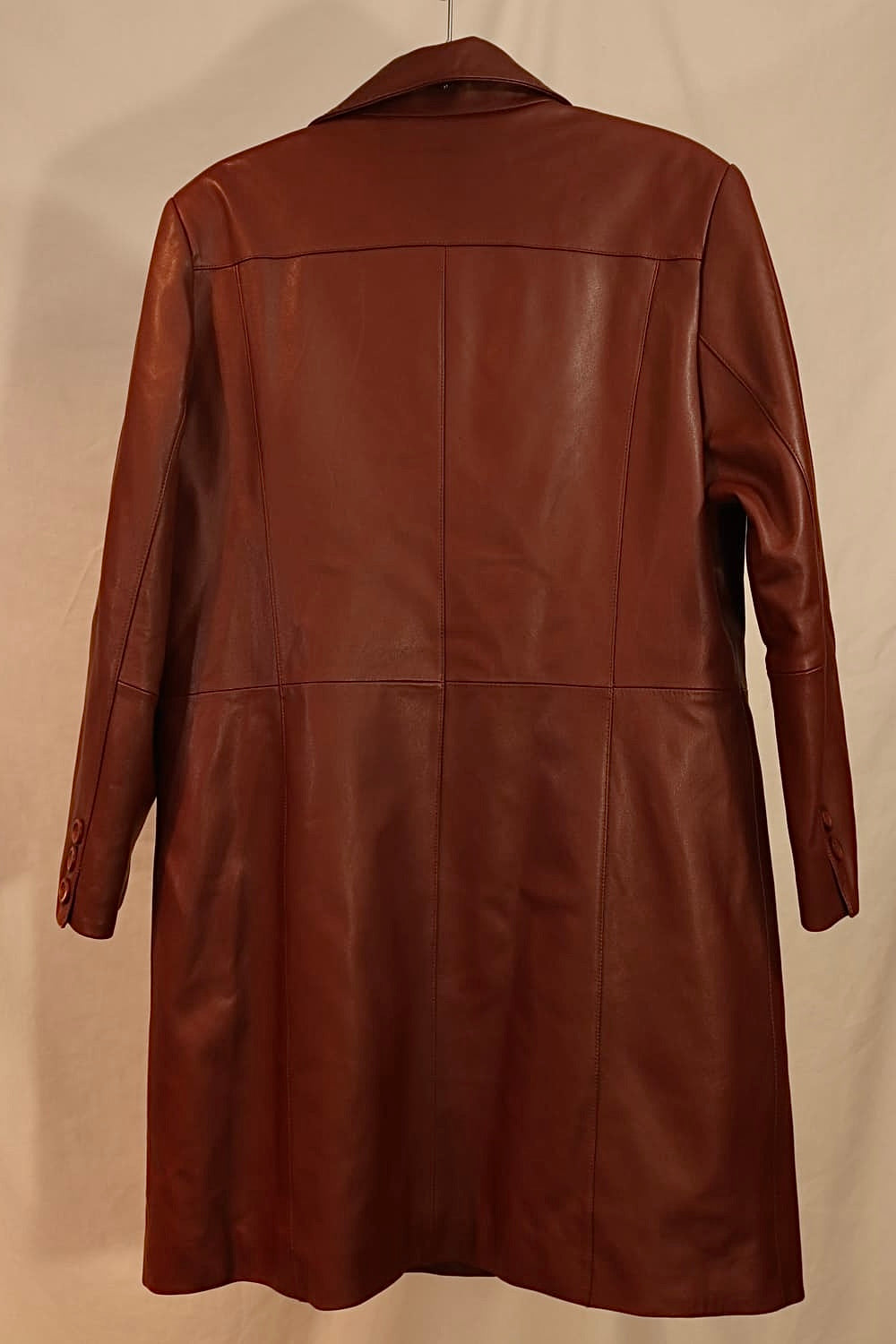 MANTEAU DE CUIR NOISETTE