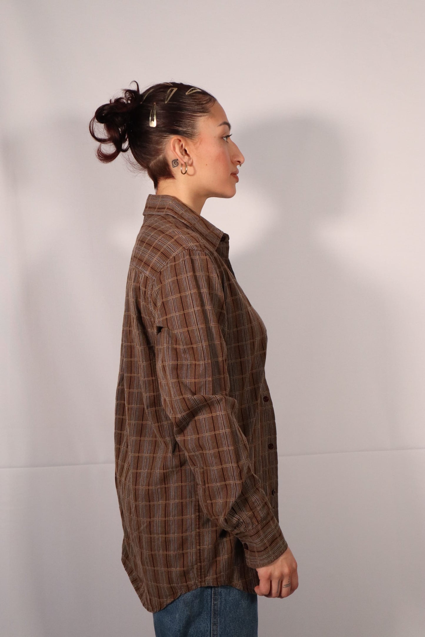 CHEMISE BRUNE À CARREAUX