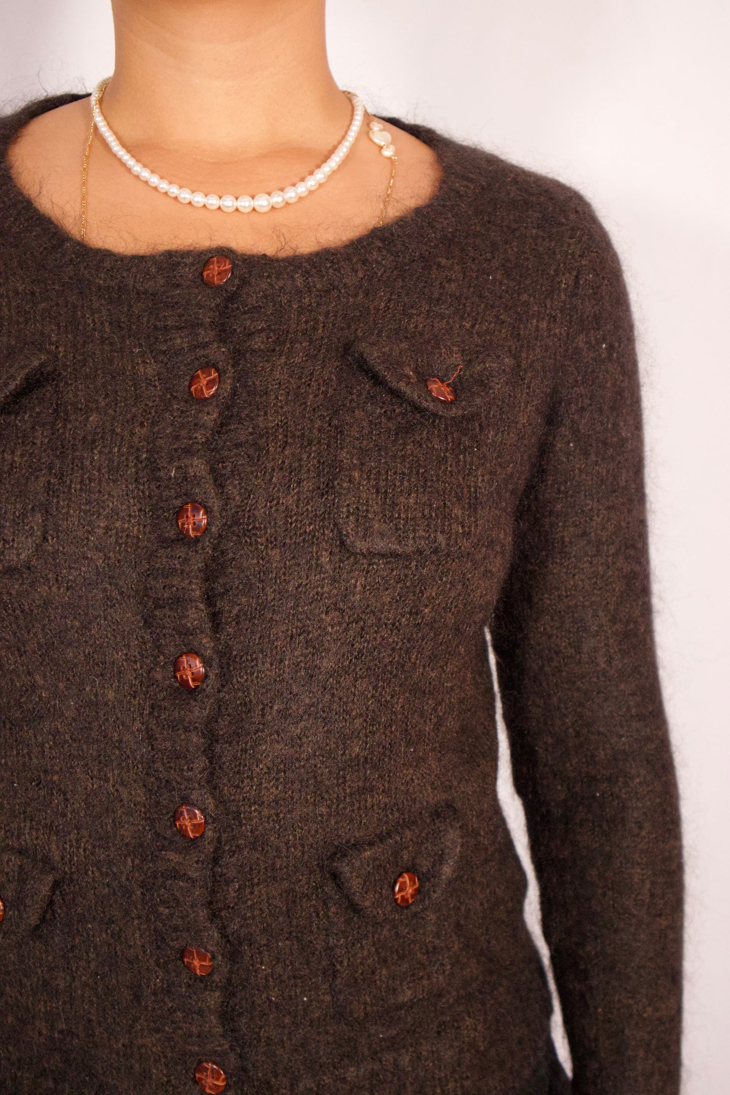 PETIT CARDIGAN GRIS FONCÉ