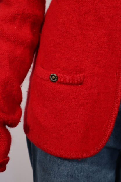 VESTE EN TRICOT DE LAINE ROUGE