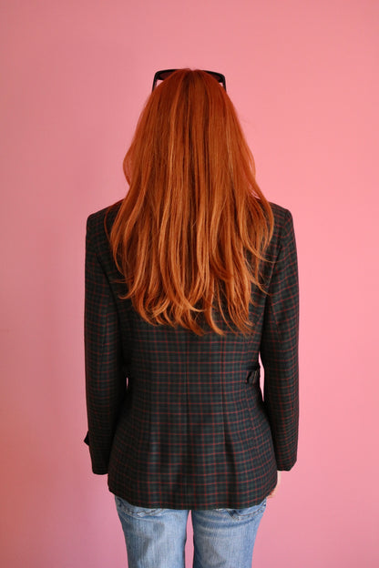 MANTEAU CARREAUX ROUGE ET VERT