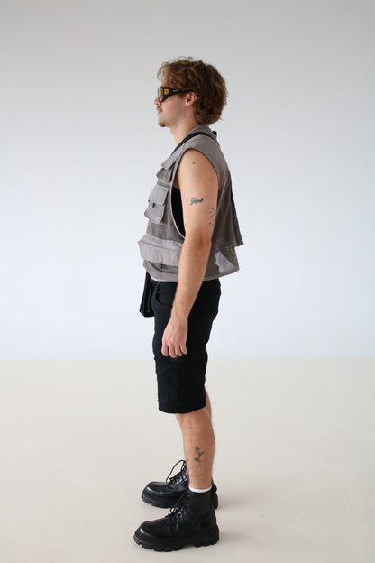 GILET DE PÊCHEUR GRIS