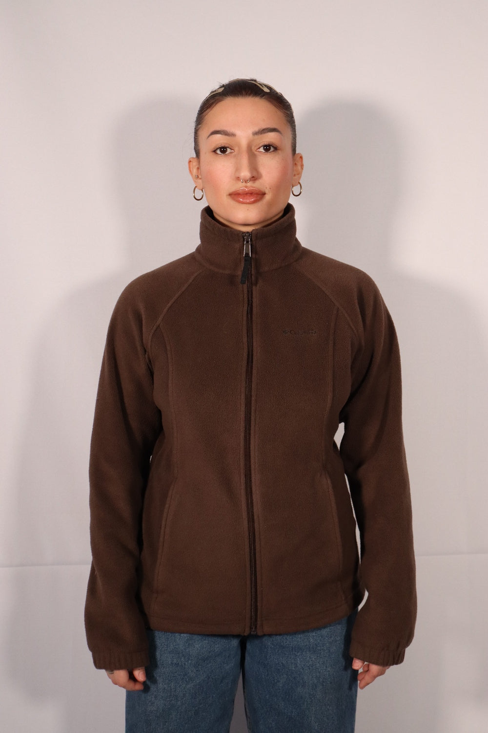 VESTE EN MOLLETON BRUN