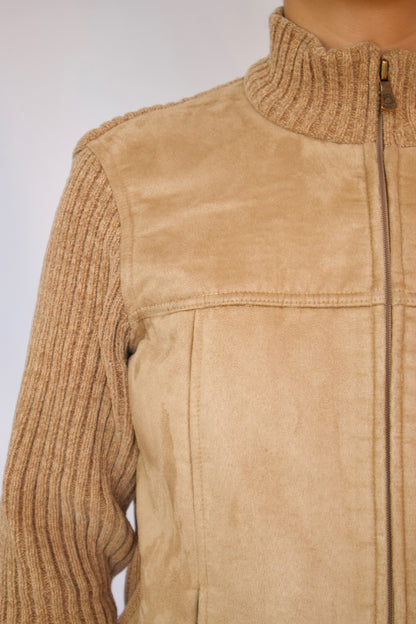 VESTE EN SUEDE BEIGE