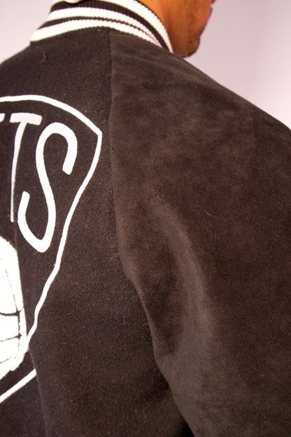 VESTE VARSITY NOIR ET BLANC