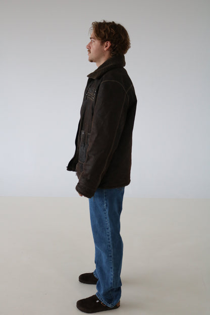 MANTEAU DE CUIR BRUN