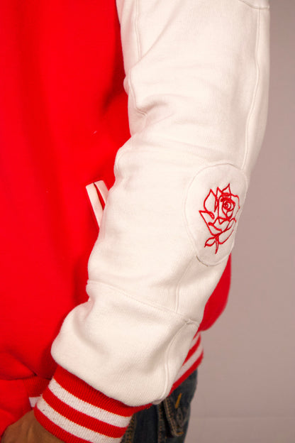 VESTE VARSITY ROUGE ET BLANC
