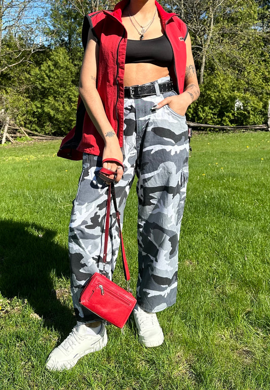 SAC À BANDOULIÈRE EN CUIR ROUGE