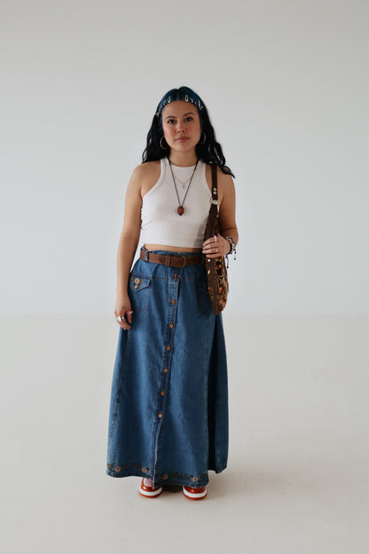 JUPE EN JEANS MAXI