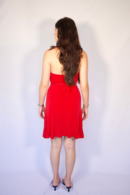 ROBE ROUGE DECOLLETÉ