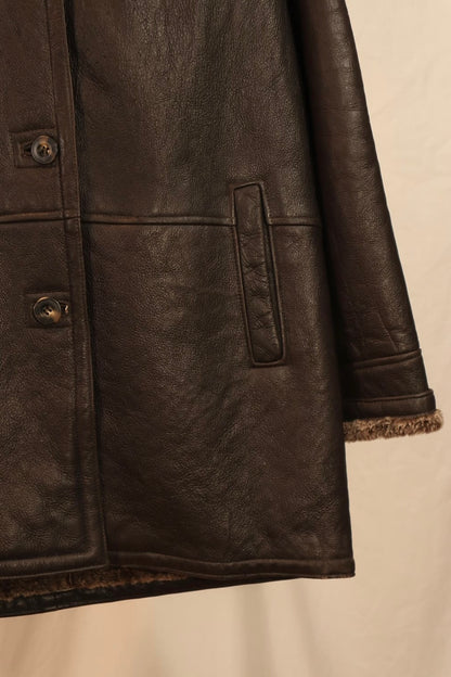 MANTEAU CUIR & FAUX FUR