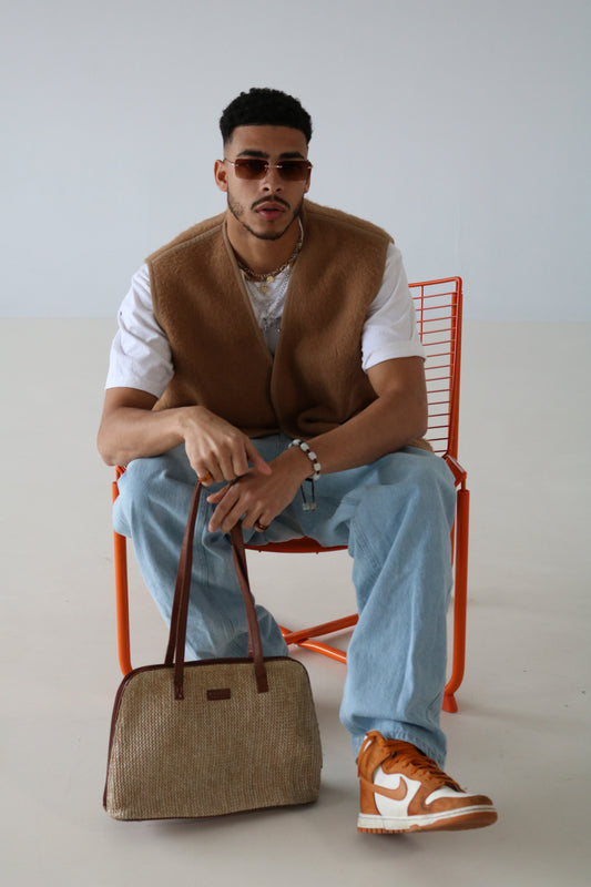 VESTE SANS MANCHES BEIGE