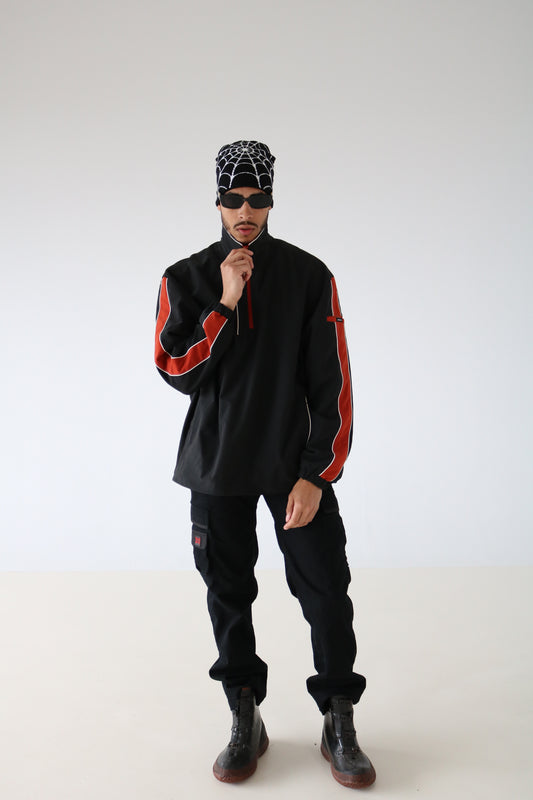 VESTE NOIR ET ORANGE