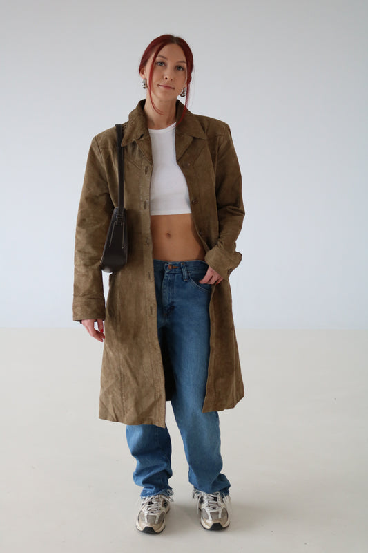 MANTEAU EN SUÈDE BEIGE