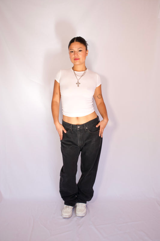 PANTALON EN DENIM NOIR