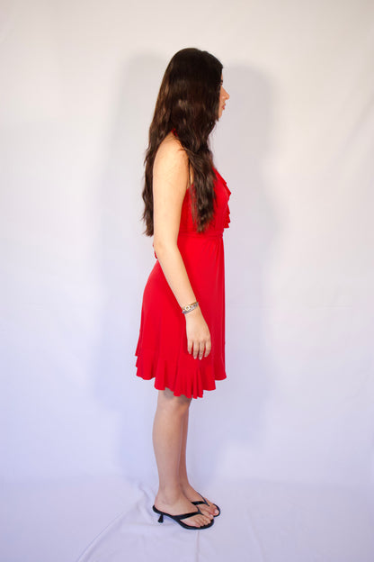 ROBE ROUGE DECOLLETÉ