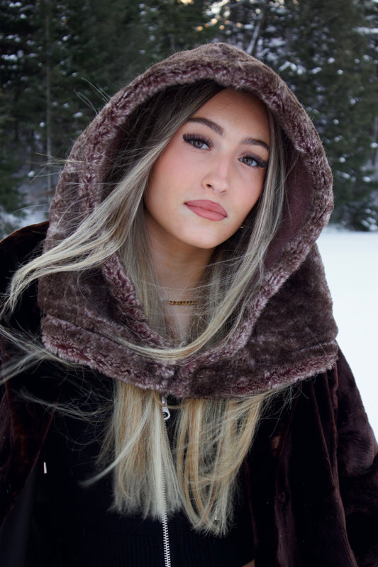 BALACLAVA BRUN EN FAUX FUR