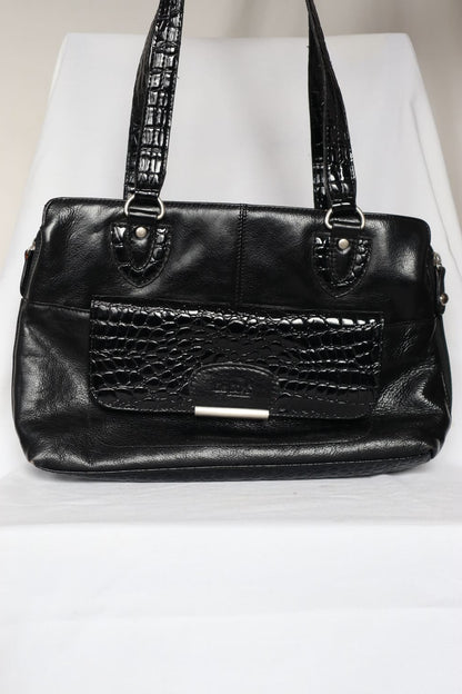Sac noir faux crocodile