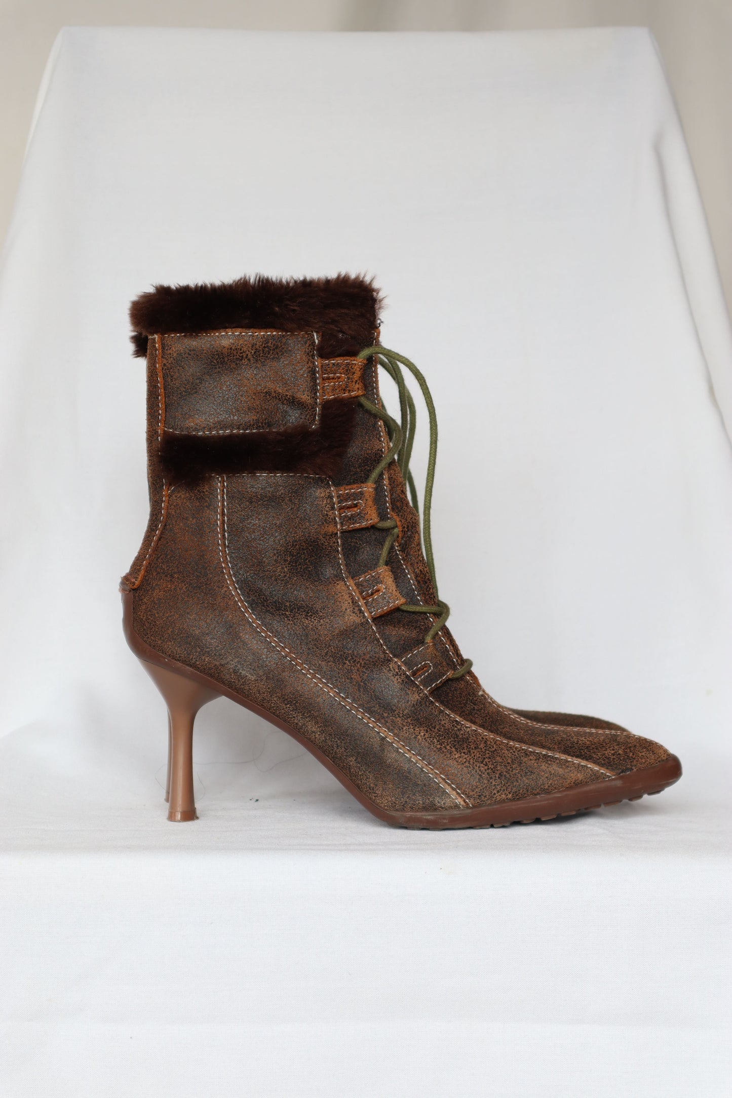 botte cuir et fourrure