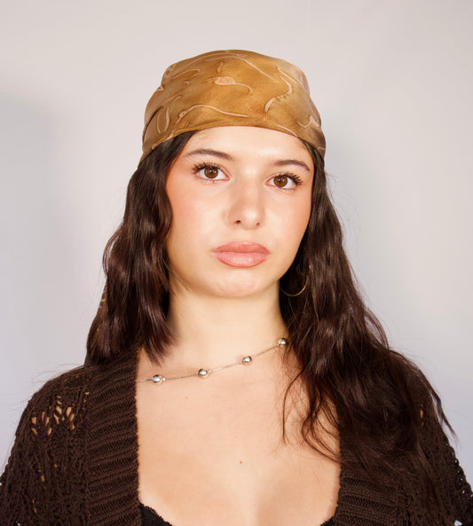 FOULARD BRUN SATINÉ