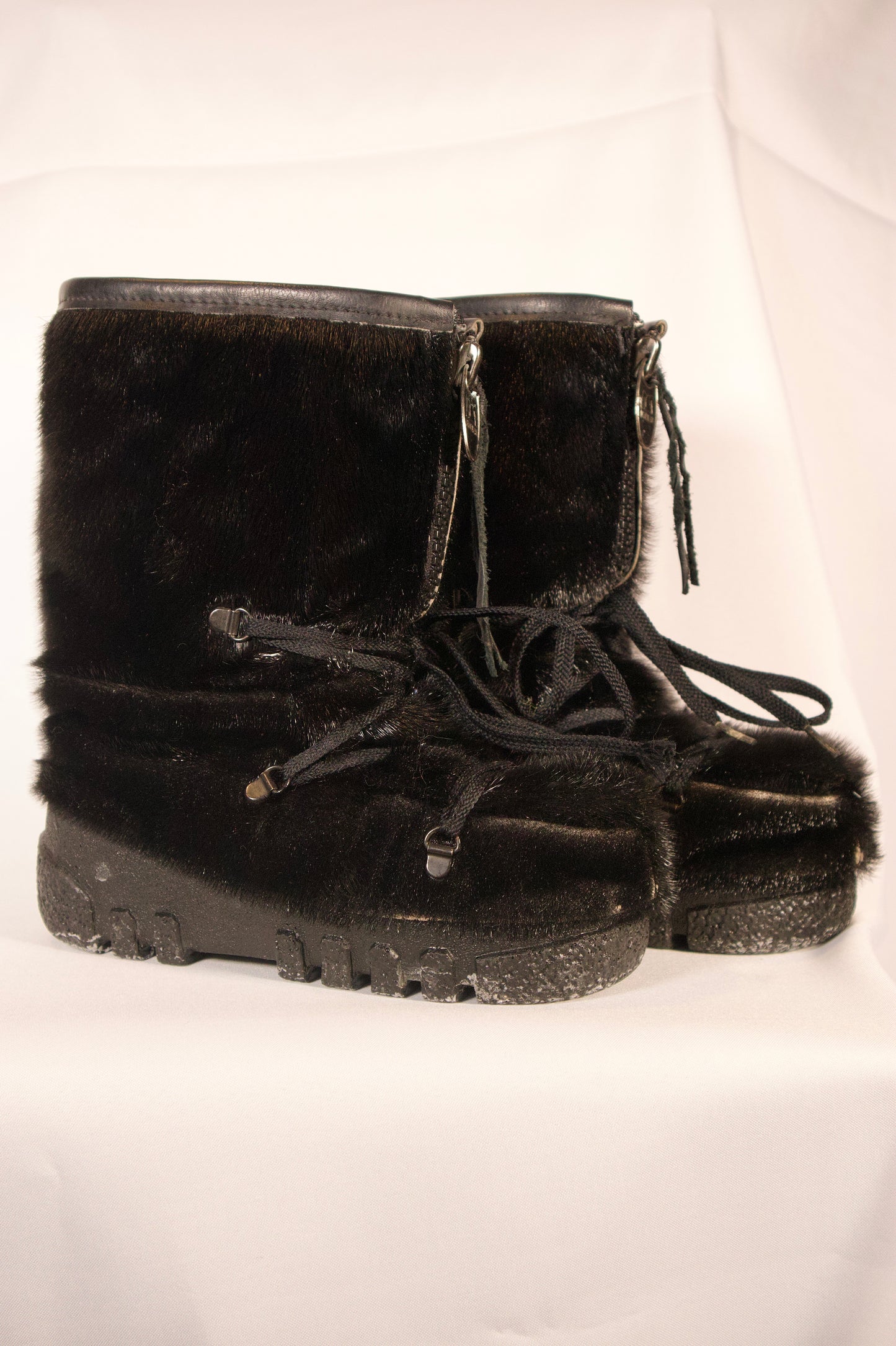 bottes Bilodeau cuir noir vintage