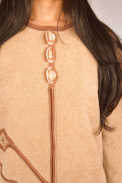 chandail beige vue de dos