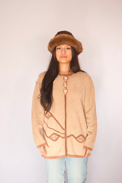 chandail beige vue de face
