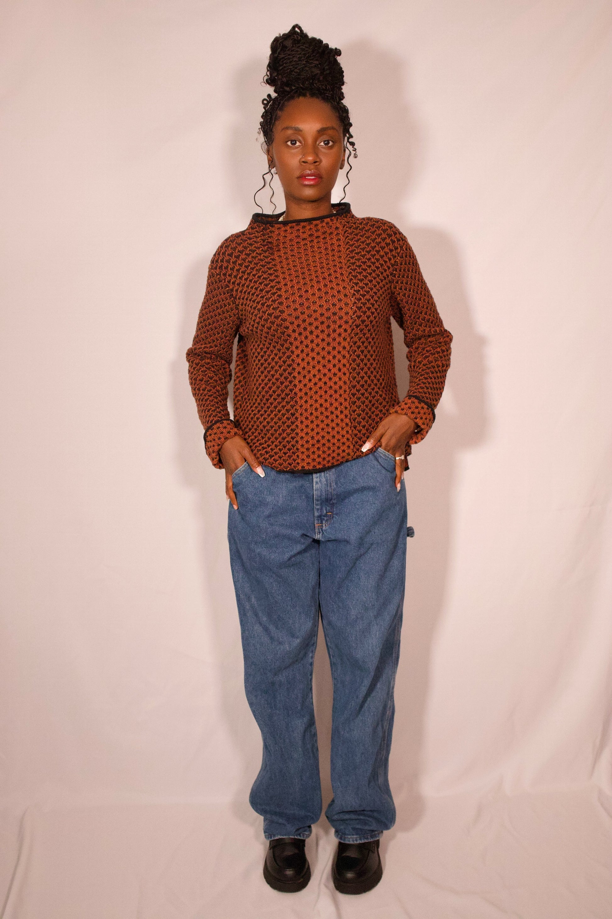 chandail tricot orange vue de face