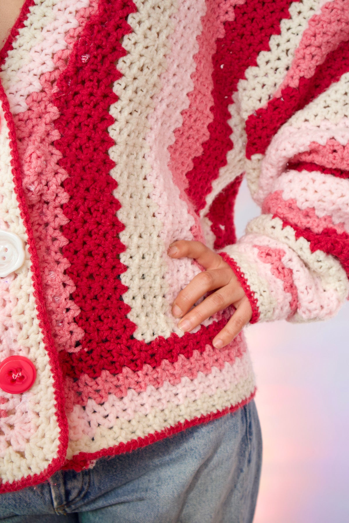 détail boutons recyclés veste Hazele