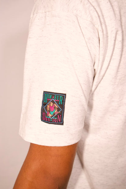 détail imprimé mauve t-shirt
