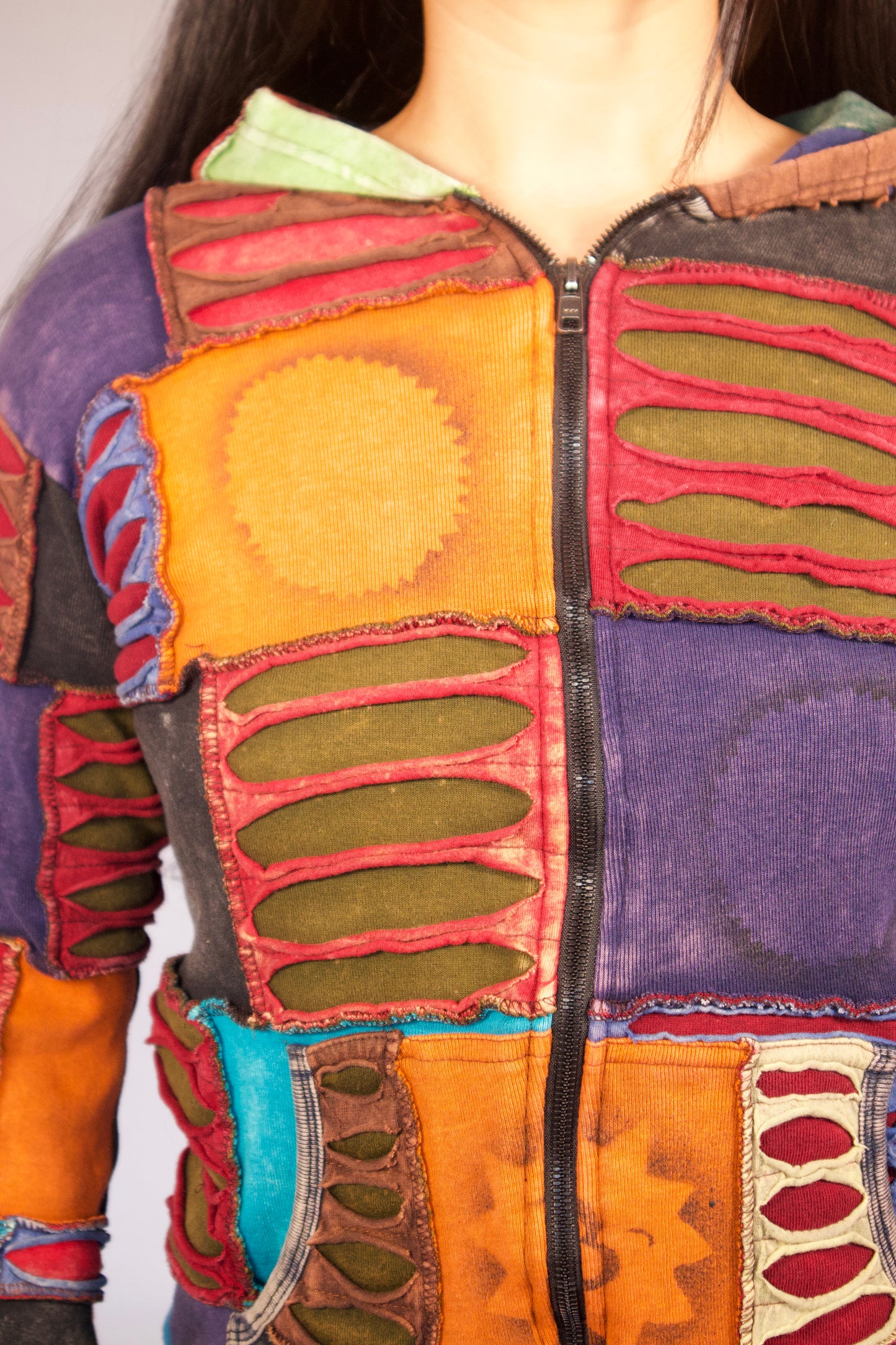 détail patchwork coloré