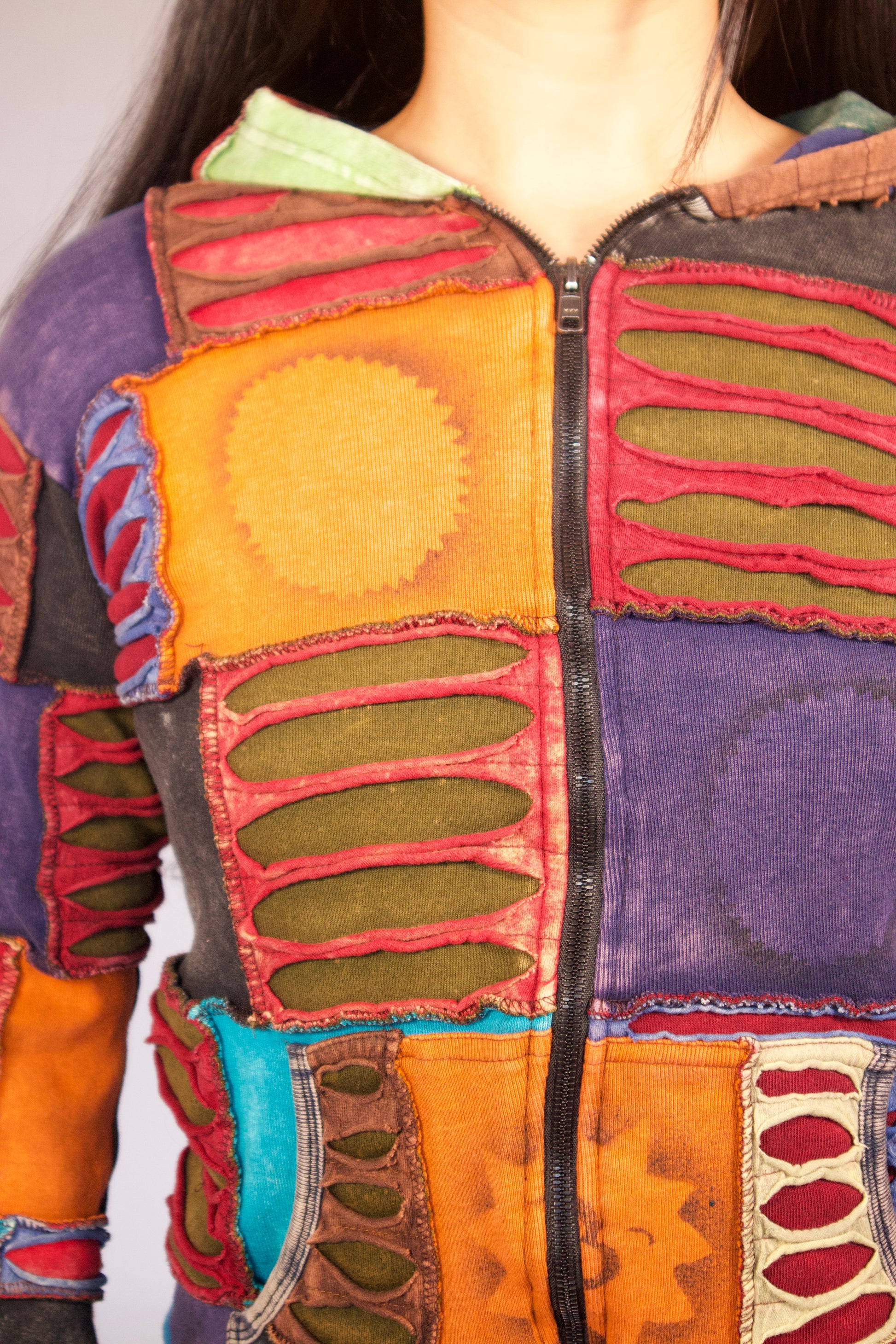 détail patchwork coloré