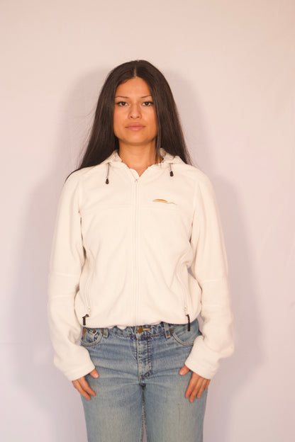 hoodie zippé Chlorophylle blanc vue de face