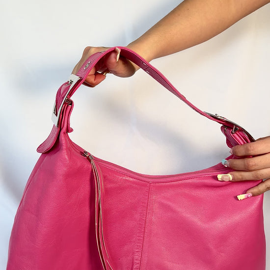 Sacoche rose a franges seconde main