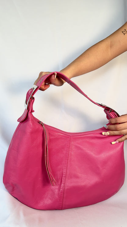 Sacoche rose a franges seconde main
