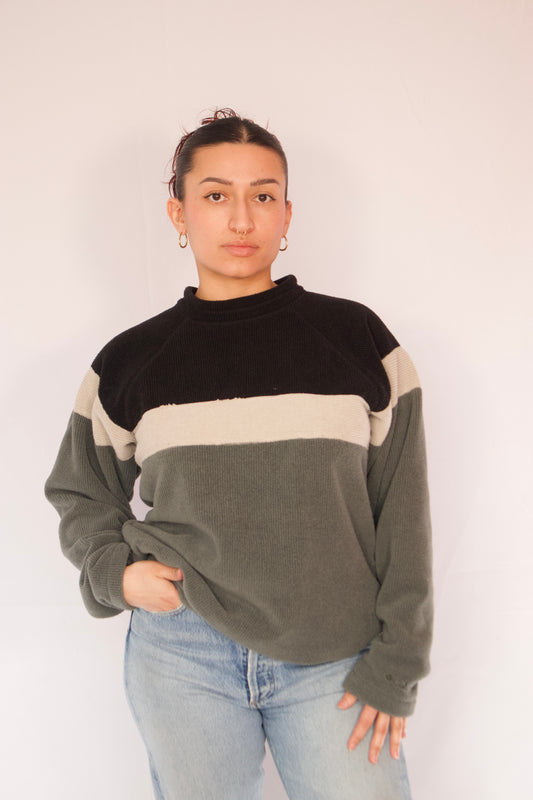 pull Columbia color block manches longues porté