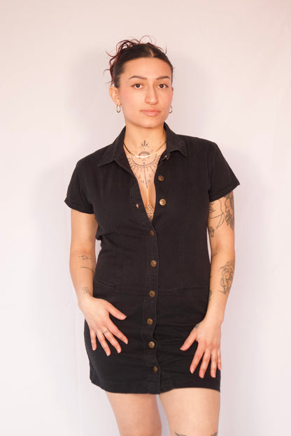 robe chemise noire Stone Canyon ajustée seconde main portée