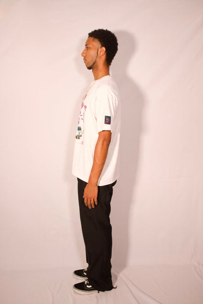 t-shirt gris vue de profil