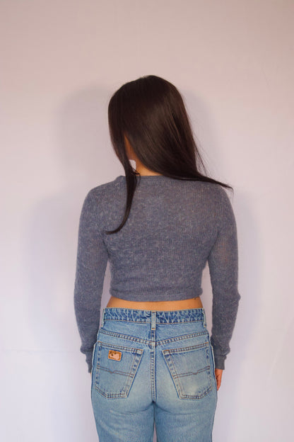 veste bleu vue de dos