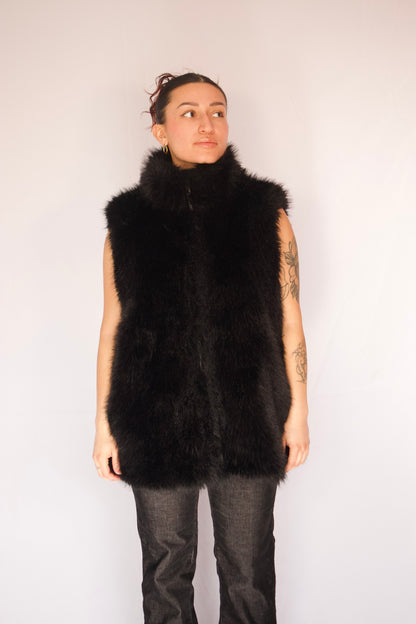veste faux fur sans manches vue de face