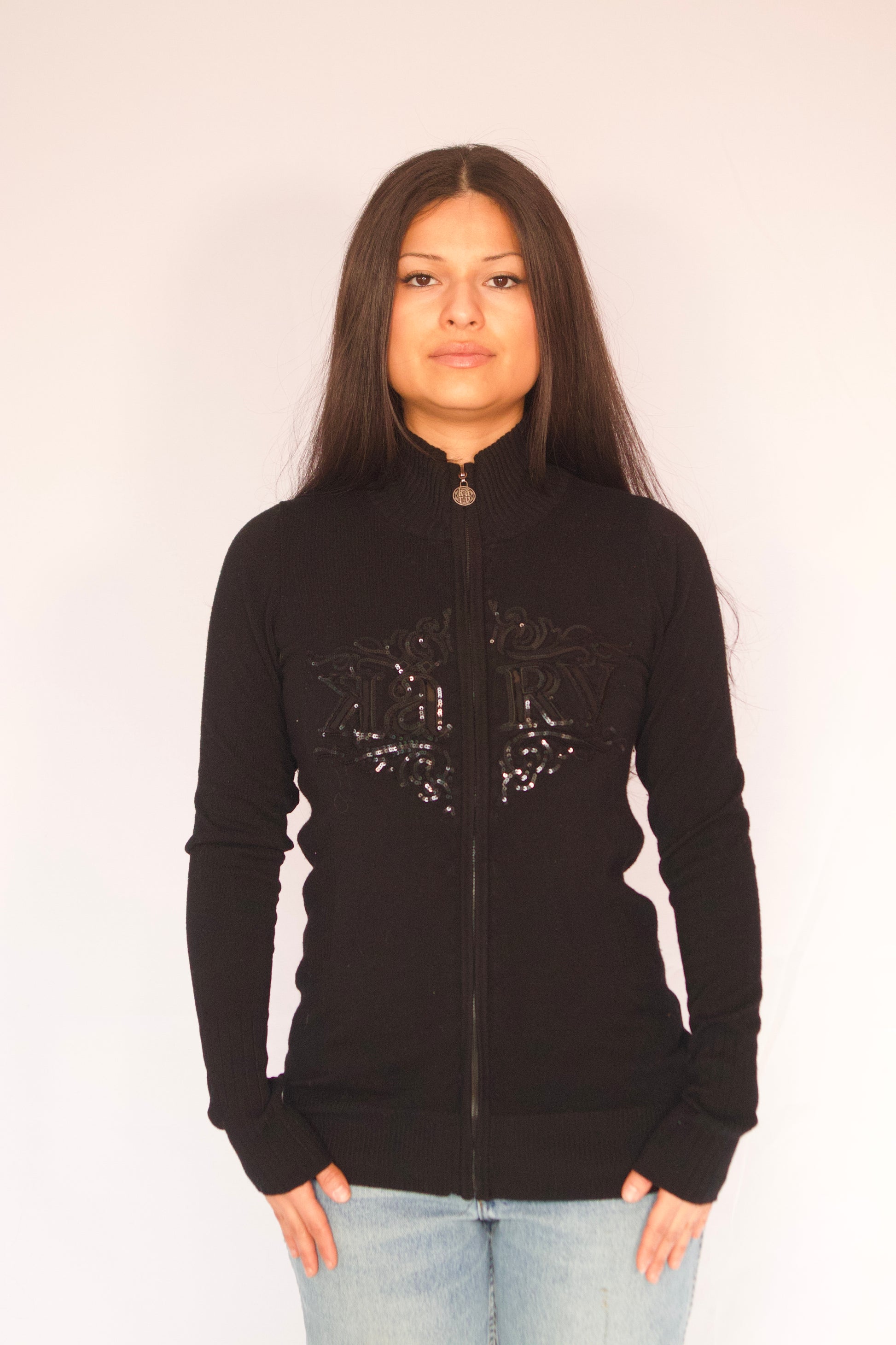veste noire ajustée Karv vue de face